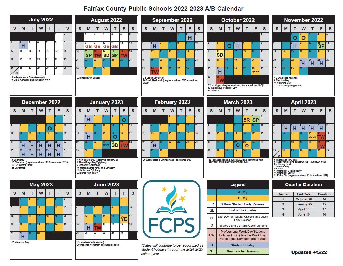 Fcps 2025-2025 Calendar